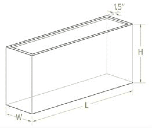 trough dimensions