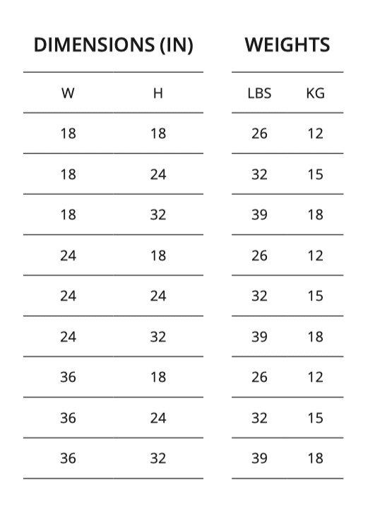 cylinder dimensions